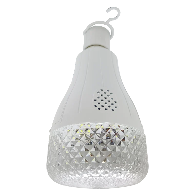 LED Emergency Bulb A80 15W with hanging hook on white background