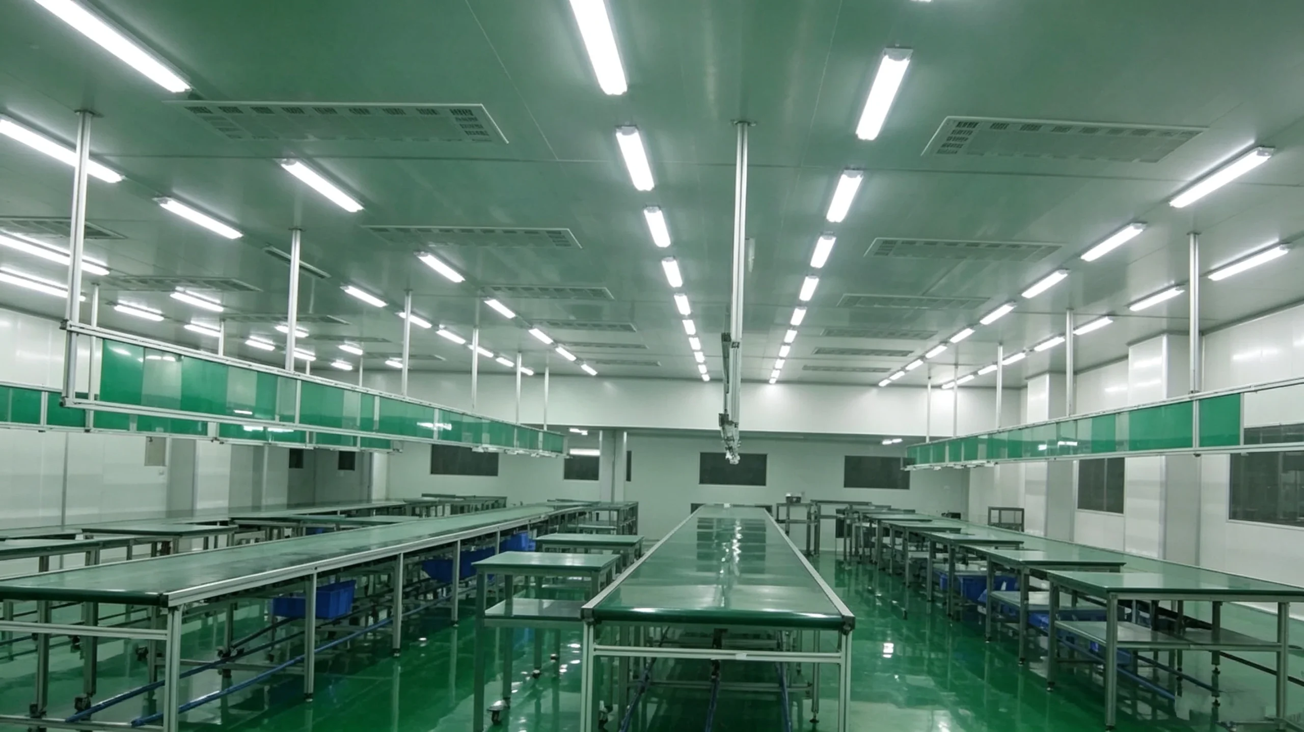 LED Tri-Proof T8 Fixture installed in laboratory ceiling for waterproof lighting