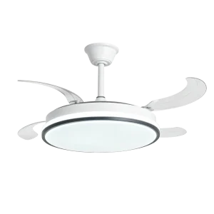 retractable blade led ceiling fan black thin trim BL‑6004